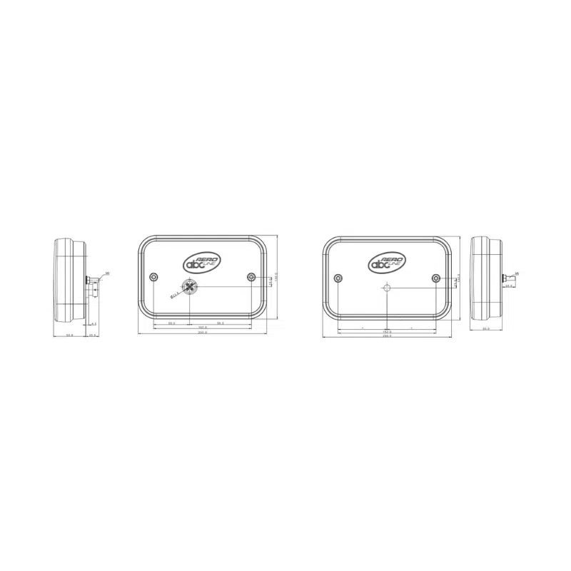ZLR0520-ZeichnungundLogo.png LED Rückleuchte für Anhänger 12V, rechte Seite, 5-Funktionen: Bremsleuchte, Positionsleuchte, Blinkleuchte, Nebelscheinwerfer, Kennzeichenleuchte – Bild 1